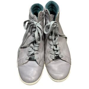 Ted Baker The Kilbloom Grain Grey Leather High-Top Sneakers Men's Size 10